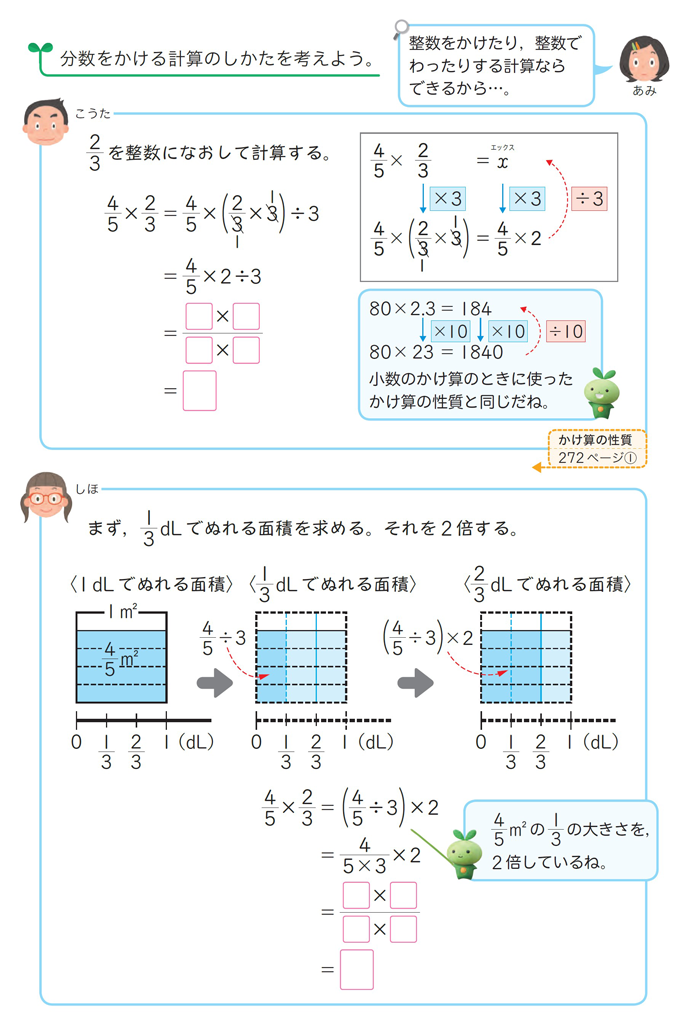 6年 分数のかけ算 かけ算の性質を大切にして Math Connect 東京書籍 先生のための算数数学ポータルサイト