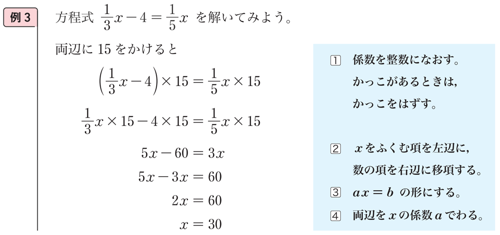 【今日の授業のひと工夫】【1年3章】ax=bの形に変形する見通しをもって方程式を解こう04