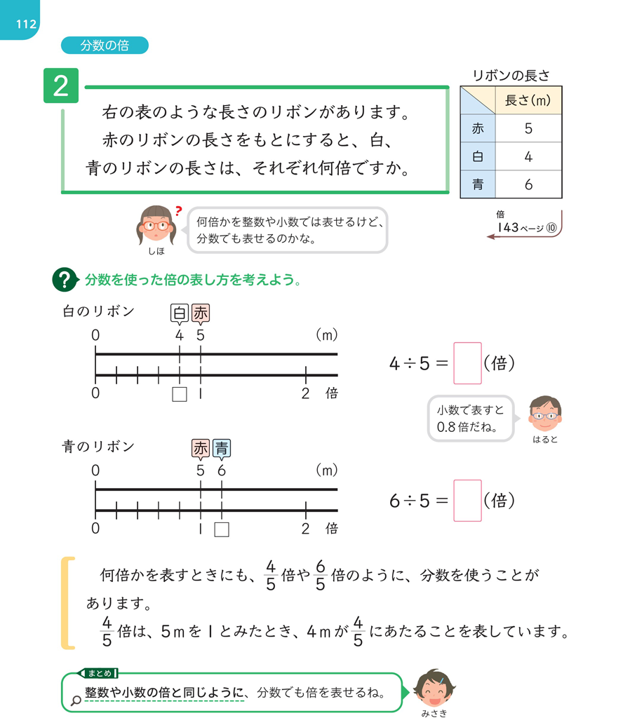 【5年⑨】分数倍の意味 ～整数倍、小数倍と統合的にとらえる～01