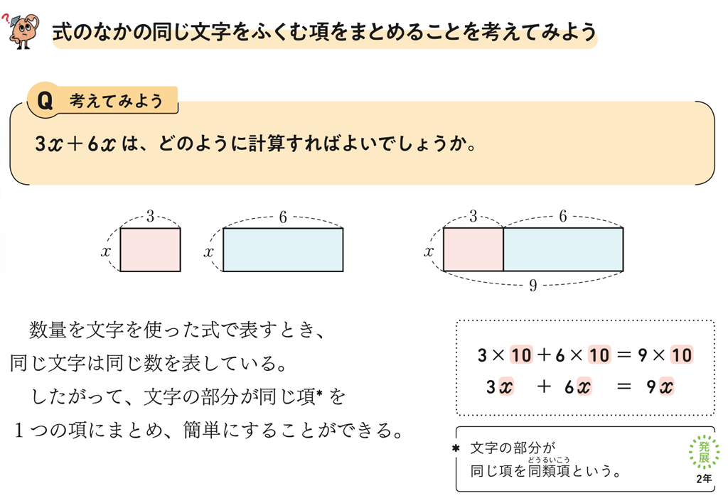 【1年2章】式のなかの同じ文字をふくむ項をまとめることを考えてみよう 01
