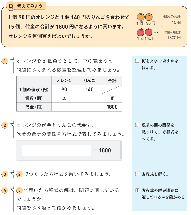 【1年3章】方程式を利用して問題を解こう01
