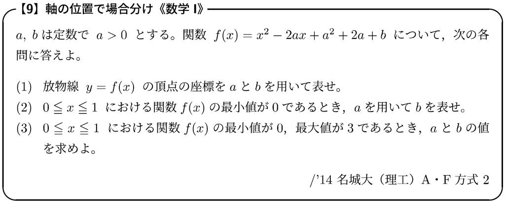【#3】大山壇のmath雑談～入試問題演習～「関数の最大・最小（1）」《数学Ⅰ》07