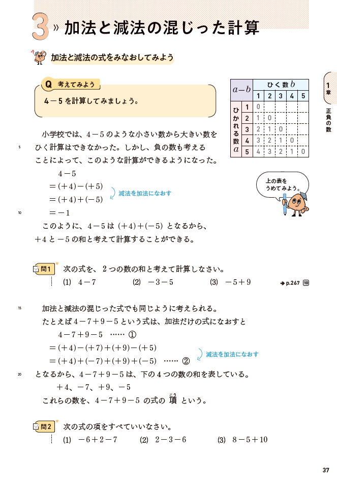 【1年1章】加法と減法の混じった計算01