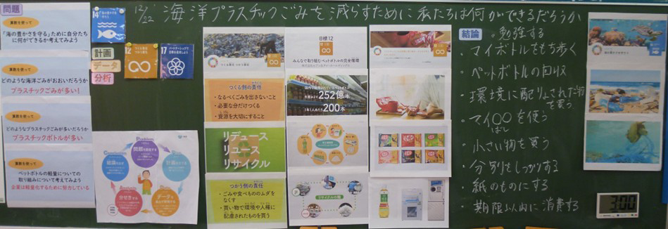 【算数・数学で考えよう！ SDGs】6年生「プラスチックごみについて調べよう」を活用した取り組み13